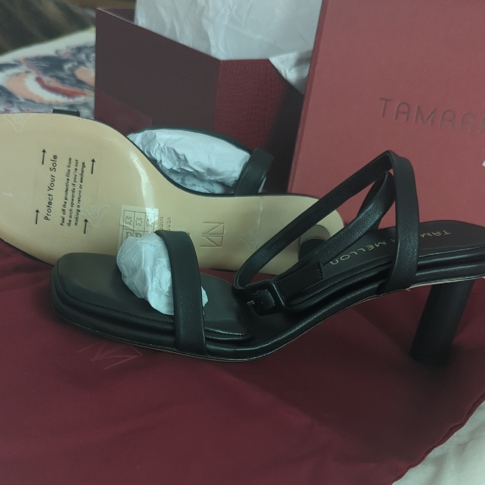 Tamara Mellon Black Strappy Heels
